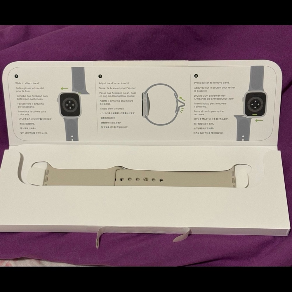 Apple Watch 45mm Starlight Sport Band M-L
